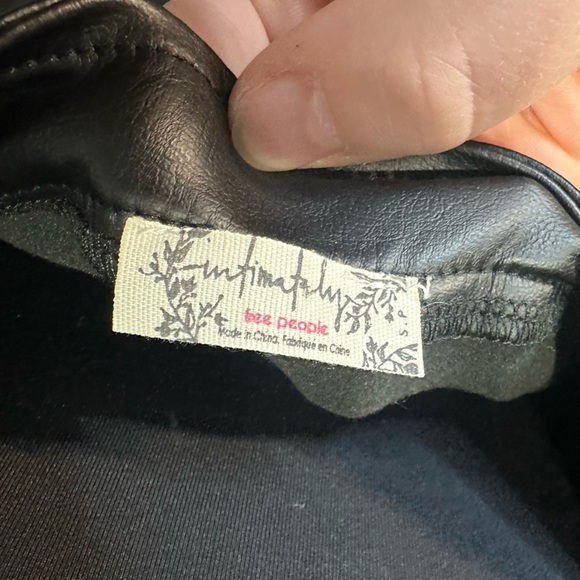 Free People Black Faux Leather Dress Size S 🦄 - Picture 4 of 4
